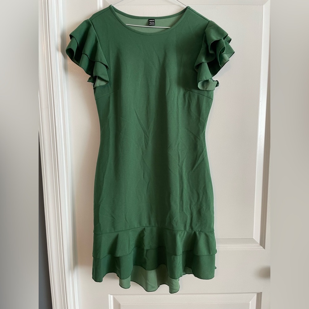 Ruffle trim a line dress